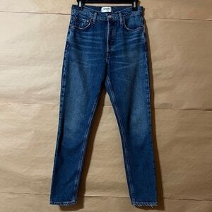 Agolde | Nico High Rise Slim Fit Jeans Limit Wash Denim Button Fly Size 25